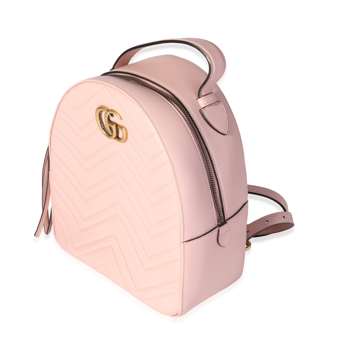 gucci mini backpack pink Gucci Pink Matelassé Calfskin GG Marmont Dome Backpack | myGemma