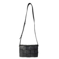 Black Intrecciato Calfskin Cassette Bag