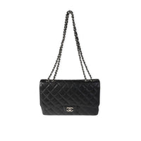 Black Caviar Quilted Jumbo Classic Single Flap Bag