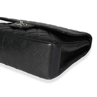 Black Caviar Quilted Jumbo Classic Single Flap Bag