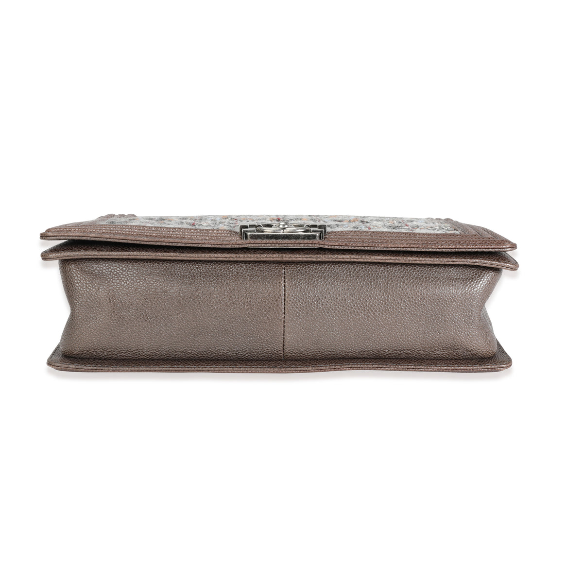 Taupe and Multicolor Tweed Caviar Large Boy Handbag