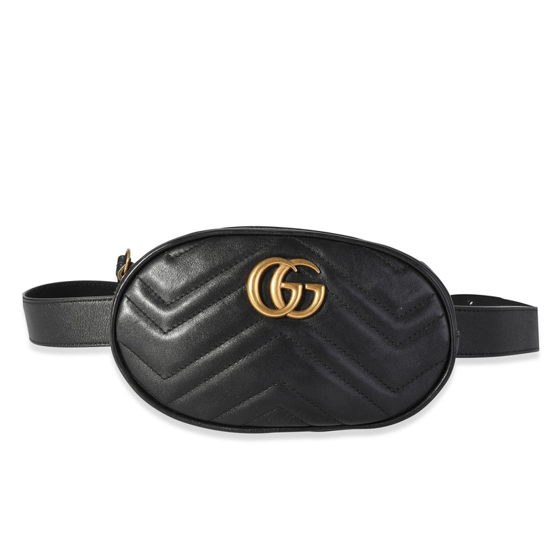 Black Matelassé Leather GG Marmont Belt Bag 95/38