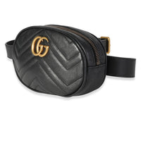 Black Matelassé Leather GG Marmont Belt Bag 95/38