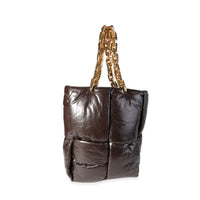 Bottega Veneta Brown Intrecciato Calfskin Puffy Chain Top Handle Tote Bag