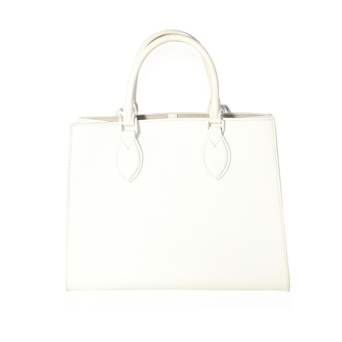 White Leather Monochrome Lockme Tote PM