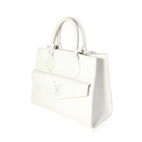 White Leather Monochrome Lockme Tote PM