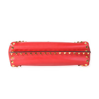 Red Leather Medium Rockstud Hype Shoulder Bag