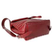 Burgundy Matelassé Y Leather Small Loulou Backpack