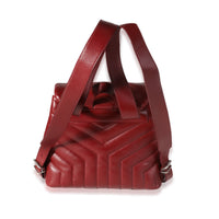 Burgundy Matelassé Y Leather Small Loulou Backpack