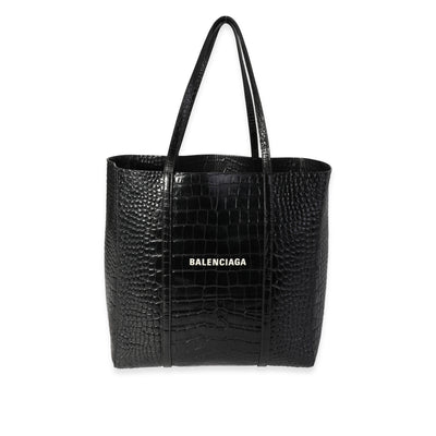 Crocodile-Embossed Leather Small Everyday Tote