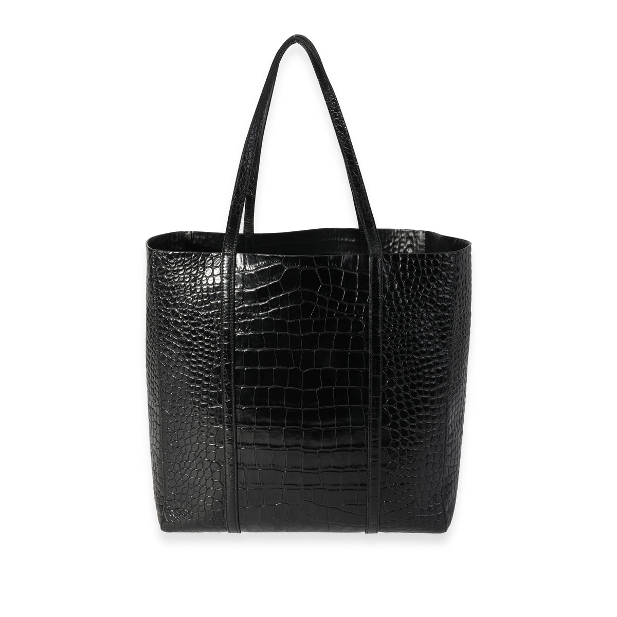 Crocodile-Embossed Leather Small Everyday Tote