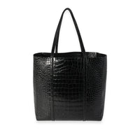 Crocodile-Embossed Leather Small Everyday Tote