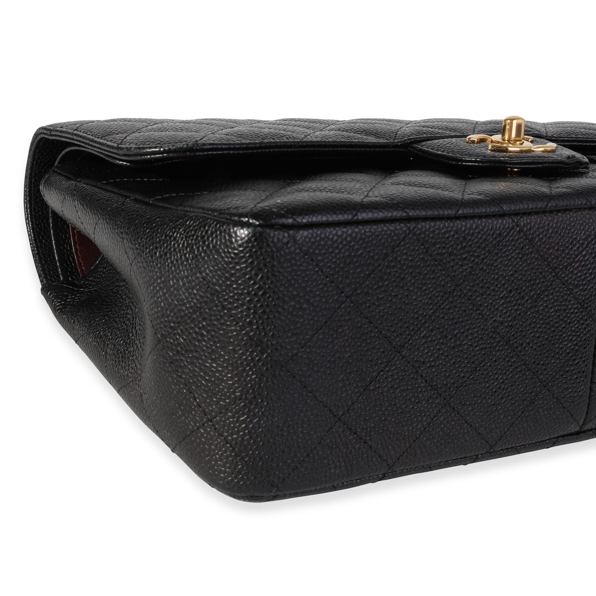 Black Quilted Caviar Jumbo Classic Double Flap Handbag