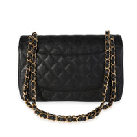 Black Quilted Caviar Jumbo Classic Double Flap Handbag