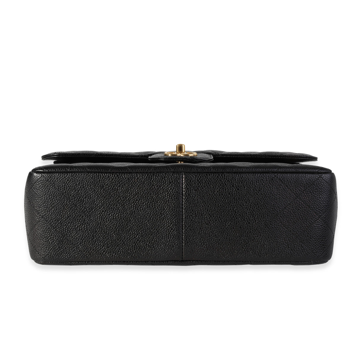 Black Quilted Caviar Jumbo Classic Double Flap Handbag