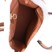 Louis Vuitton Caramel Calfskin and Shearling On My Side PM Handbag av