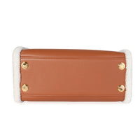 Louis Vuitton Caramel Calfskin and Shearling On My Side PM Handbag stamp