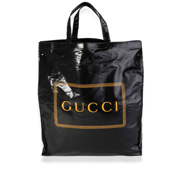 Gucci Black & Gold Coated Canvas Montecarlo Tote | myGemma | Item