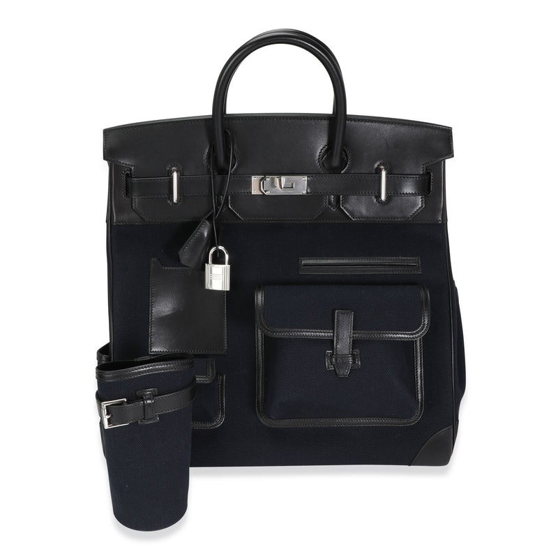 Bleu Marine Toile Black Box Cargo HAC Birkin 40 PHW