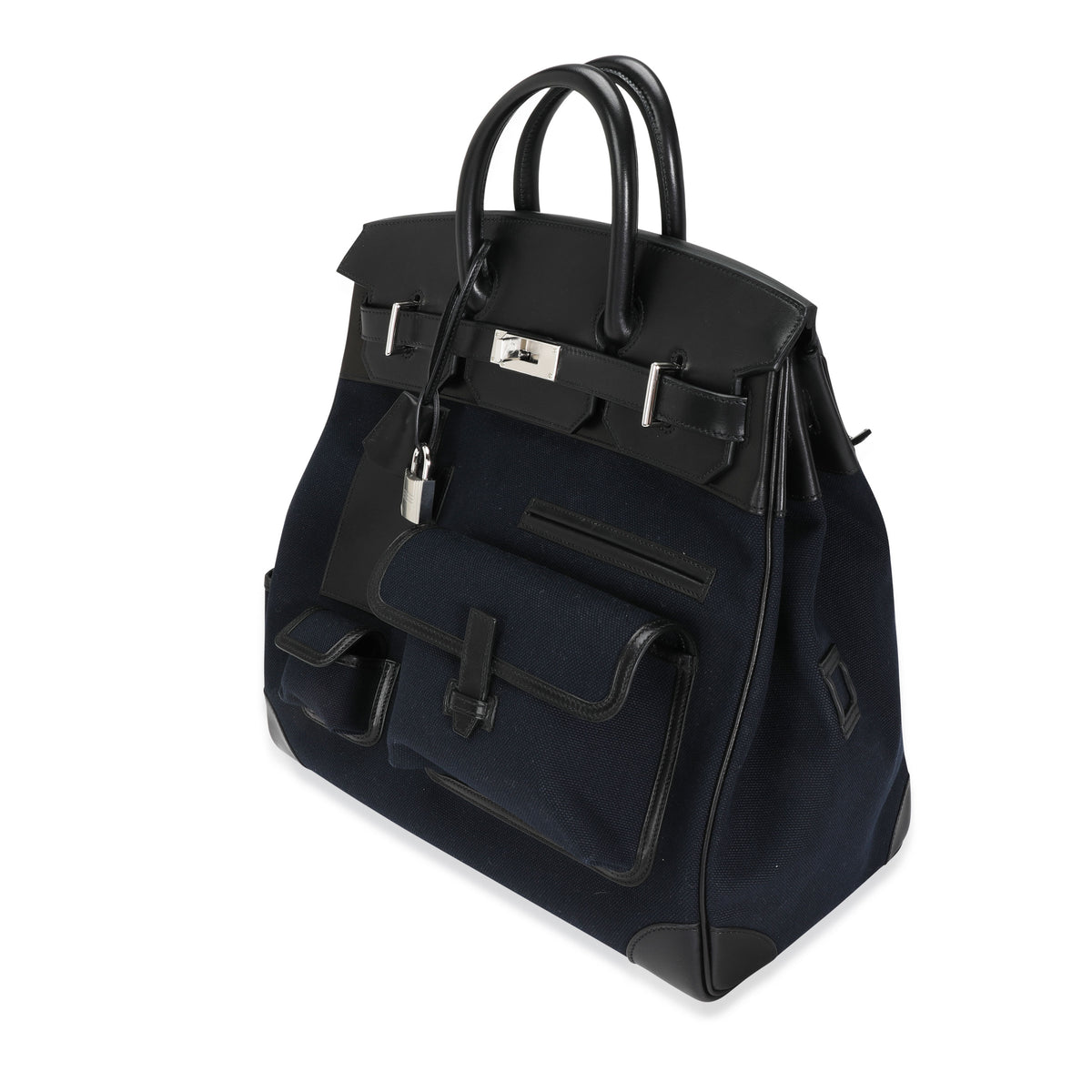 Bleu Marine Toile Black Box Cargo HAC Birkin 40 PHW