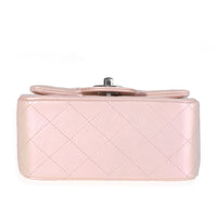 Pink Iridescent Quilted Calfskin Square Mini Classic Flap Bag