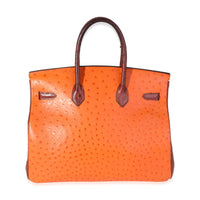 Rouge Vif Tangerine Rouge H Ostrich Birkin 35 PHW