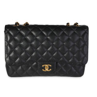 Black Quilted Caviar Jumbo Classic Single Flap Bag