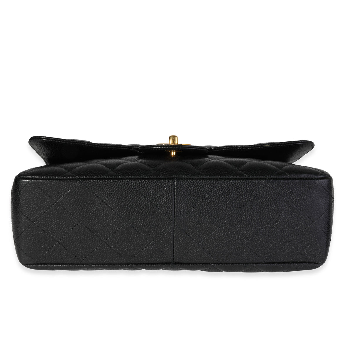 Black Quilted Caviar Jumbo Classic Single Flap Bag