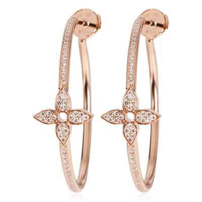 Idylle Blossom Hoop Earrings in 18k Rose Gold 0.61 CTW