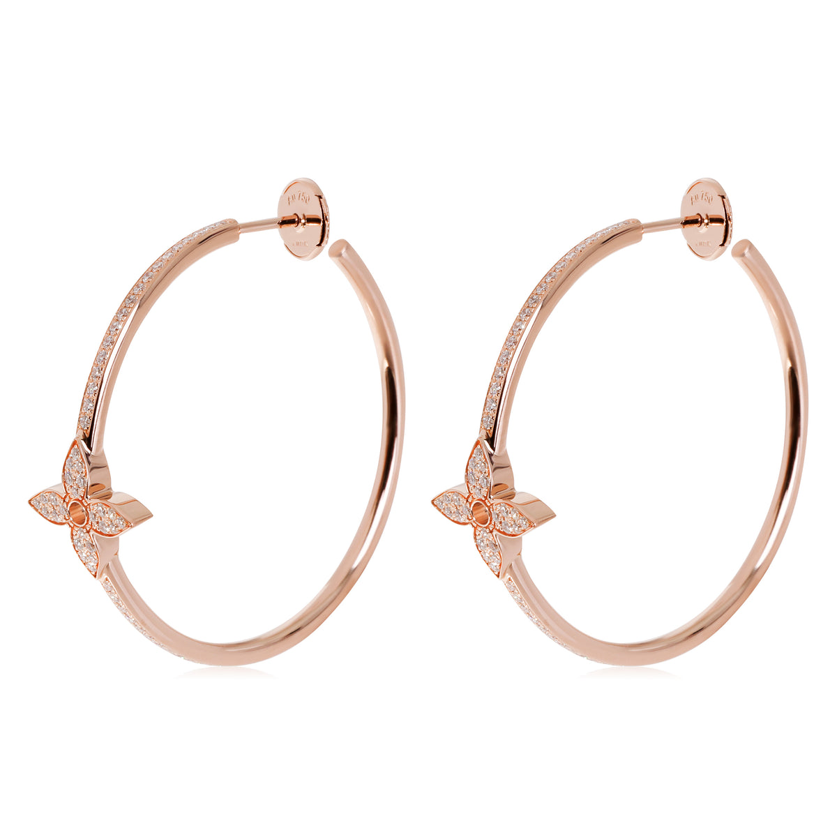 Idylle Blossom Hoop Earrings in 18k Rose Gold 0.61 CTW