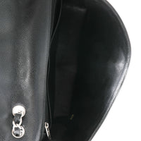 Black Quilted Caviar Jumbo Classic Single Flap Bag