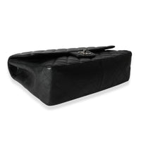 Black Quilted Caviar Jumbo Classic Single Flap Handbag