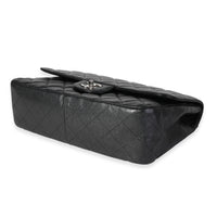 Black Quilted Caviar Jumbo Classic Single Flap Handbag