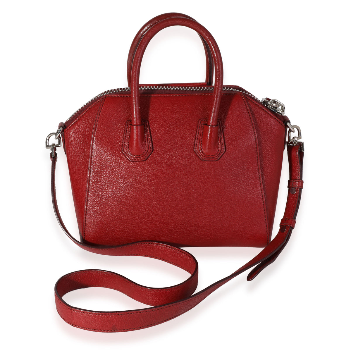 Red Goatskin Mini Antigona Bag