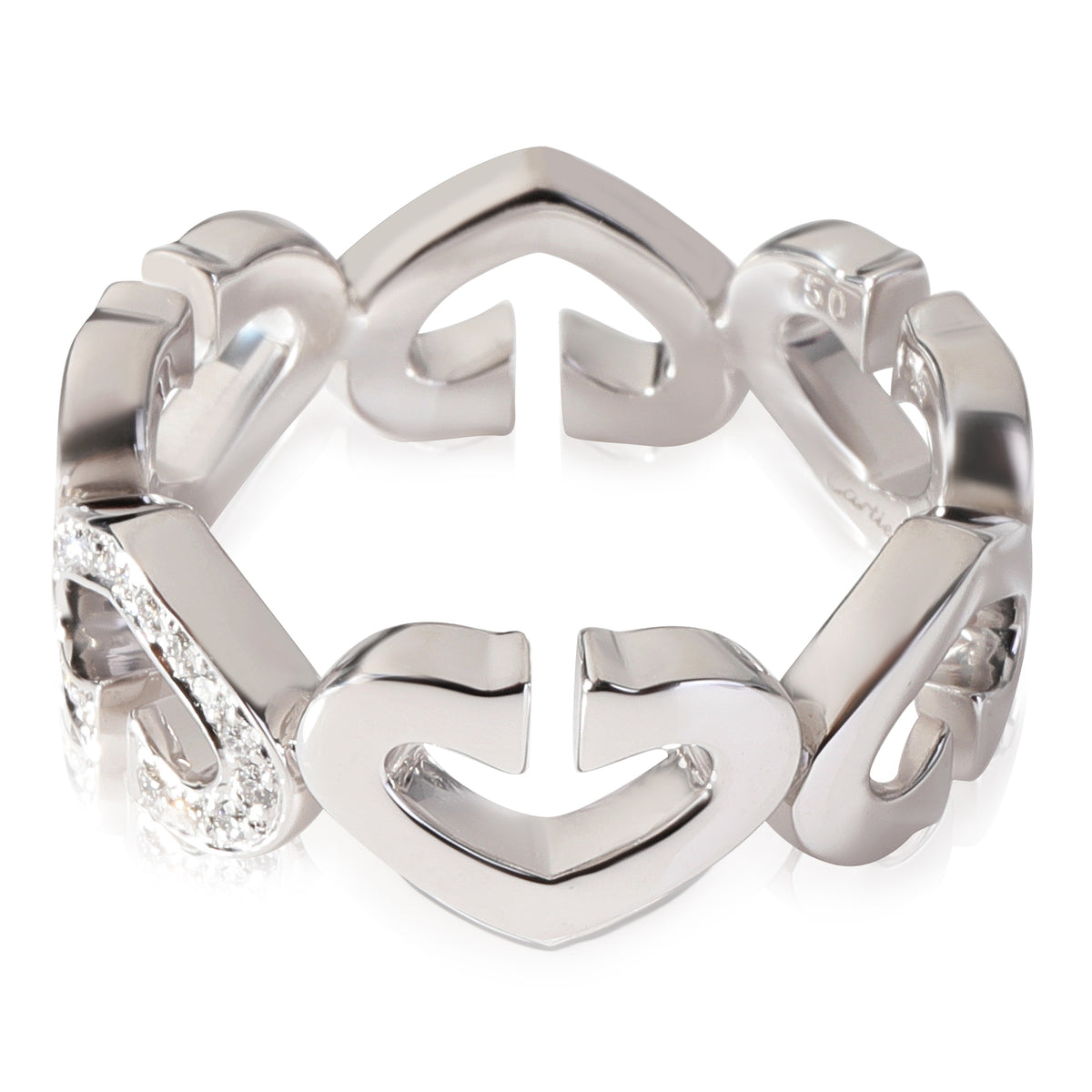 Cartier C Heart De Cartier Diamond Ring in 18k White Gold 0.13 CTW