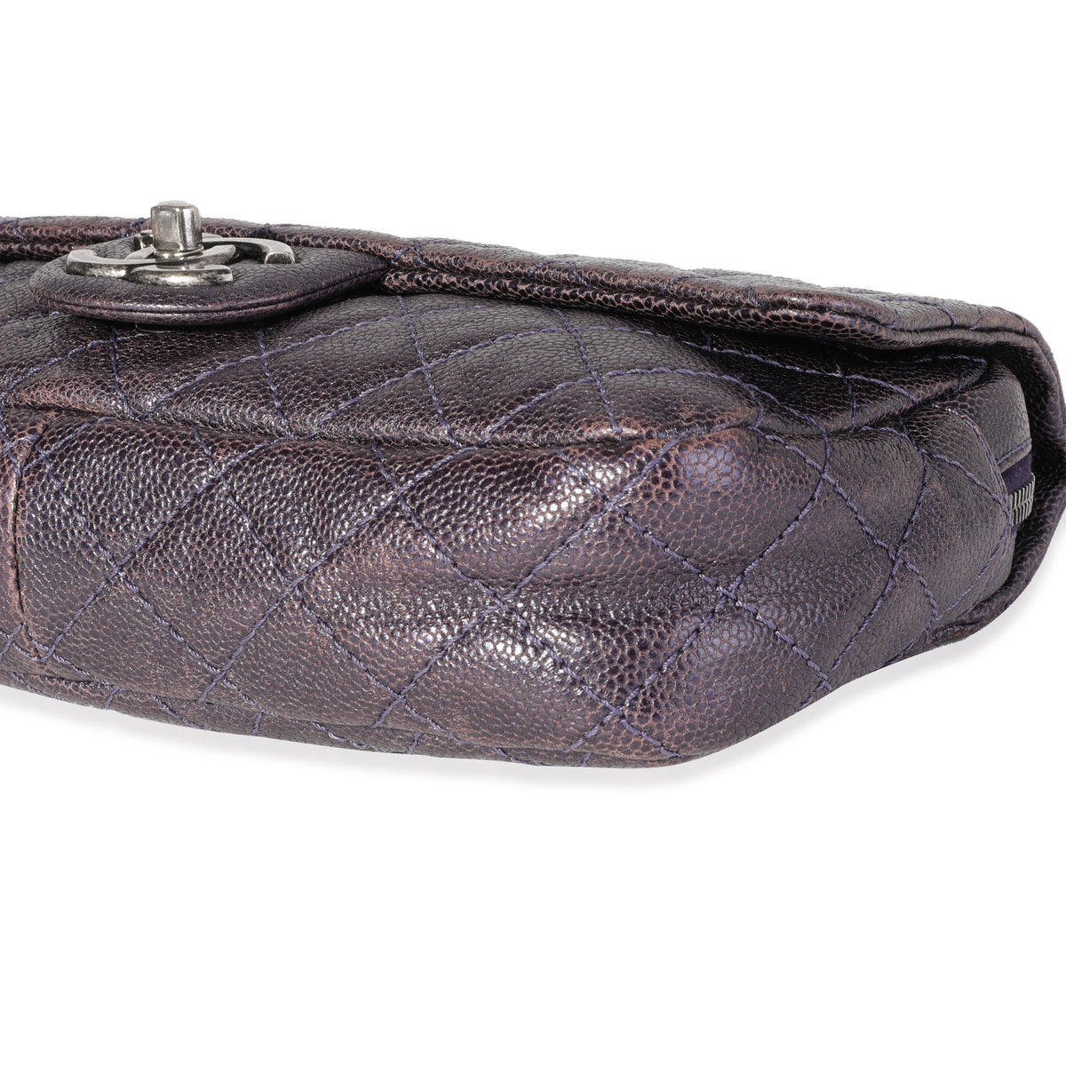 Purple Quilted Caviar Easy Flap Bag