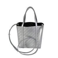 New Silver Calfskin Logo Perforated XXS Everyday Tote