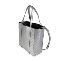 New Silver Calfskin Logo Perforated XXS Everyday Tote