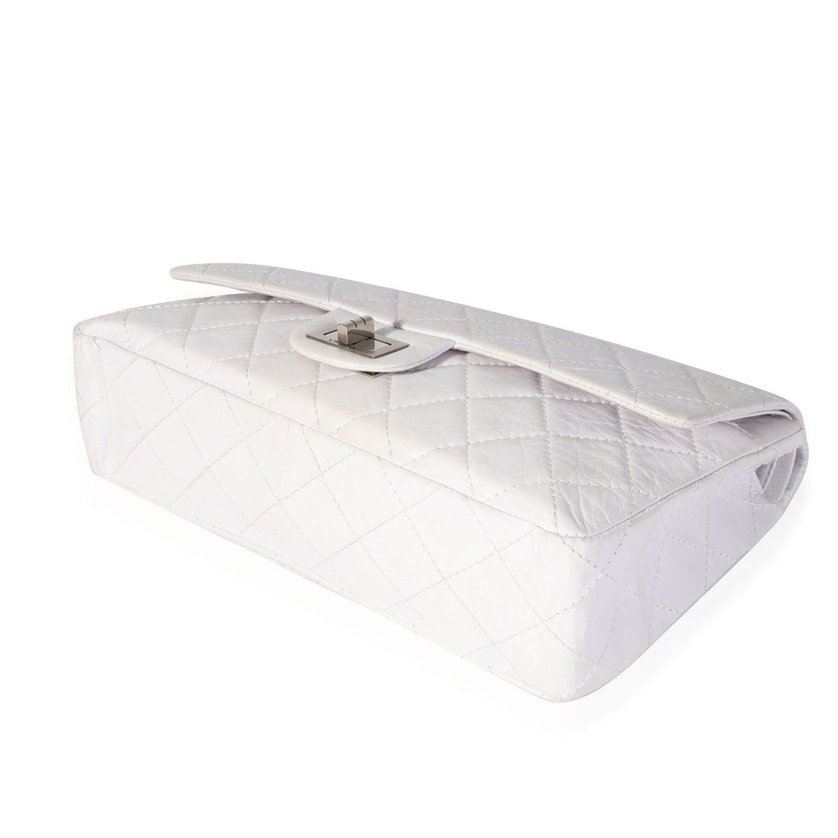 White Aged Calfskin Quilted 2.55 Reissue 227 Flap