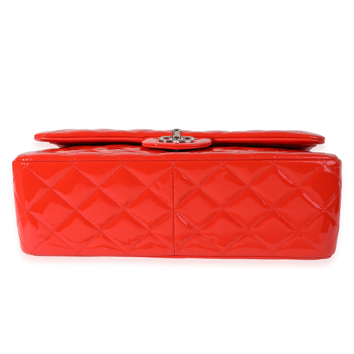 Red Patent Classic Jumbo Double Flap Bag