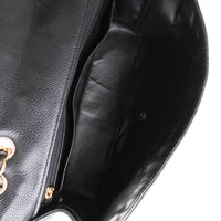 Black Caviar Quilted Jumbo Classic Single Flap Bag