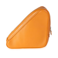 Orange Calfskin M Triangle Pouch