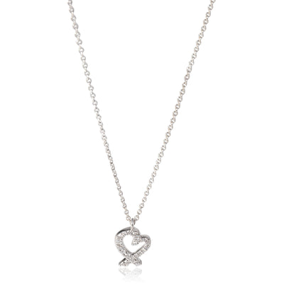 Paloma Picasso Loving Heart Pendant 18K White Gold  0.12 CTW