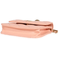 Light Orange Quilted Lambskin Pearl Crush Clutch