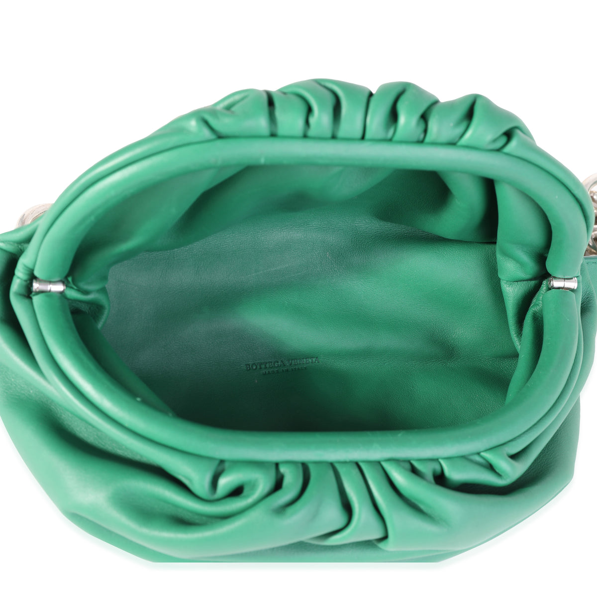 Bottega Veneta Green Nappa Belt Chain Pouch Handbag ad1