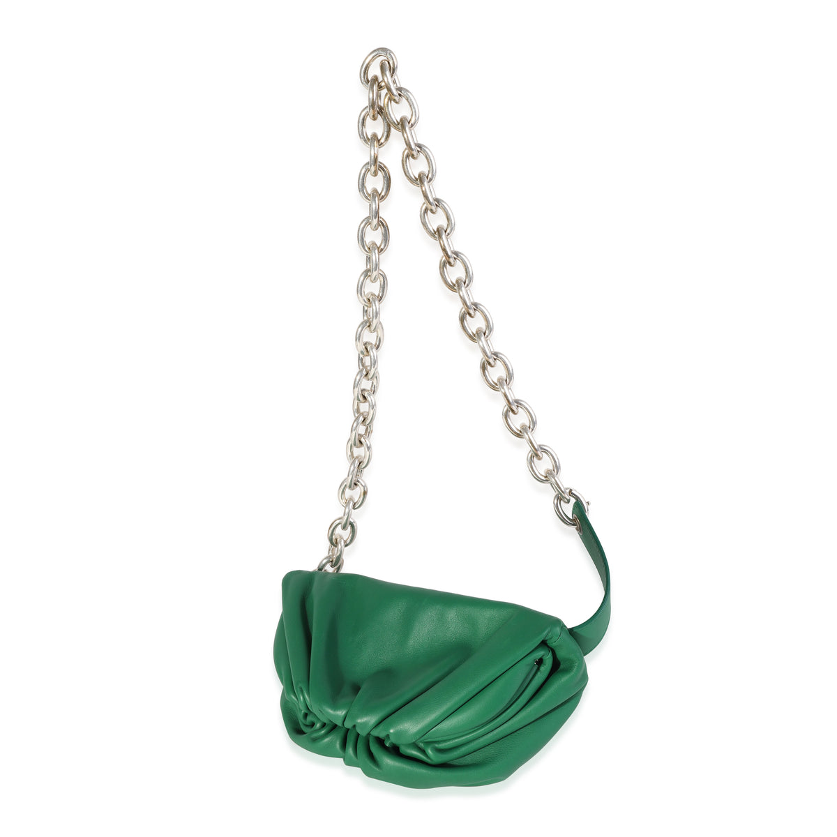Bottega Veneta Green Nappa Belt Chain Pouch Handbag stamp