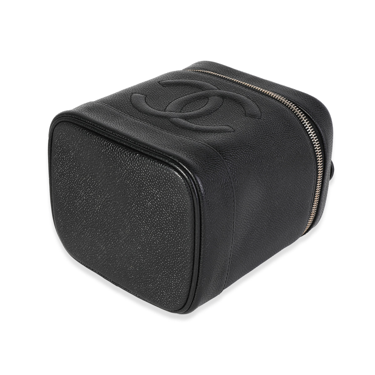 Chanel Vintage Black Caviar Vanity Case Handbag Handbag box