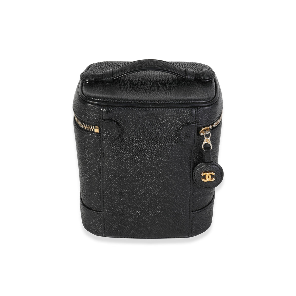 Chanel Vintage Black Caviar Vanity Case Handbag Handbag pv
