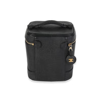 Vintage Black Caviar Vanity Case Handbag