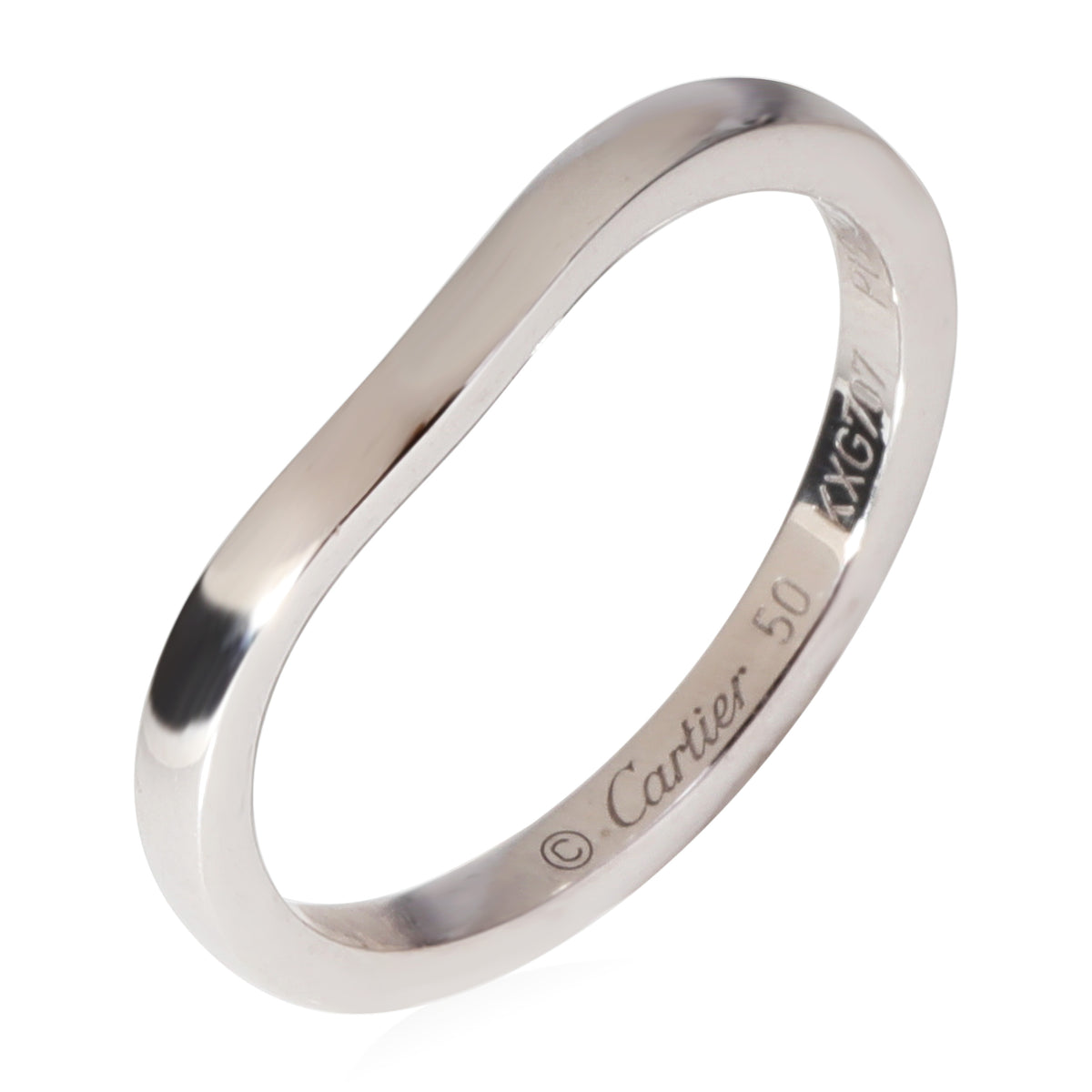 Ballerine Curved Wedding Band in Platinum